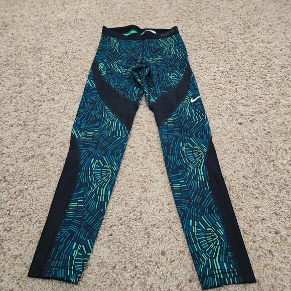 Nike Pants - Nike Pro Pants Dri-Fit Green & Blue Womens Size Medium